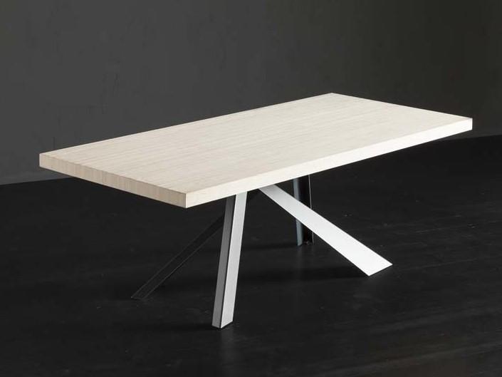 NIZZA + METAL Rectangular wooden dining table
