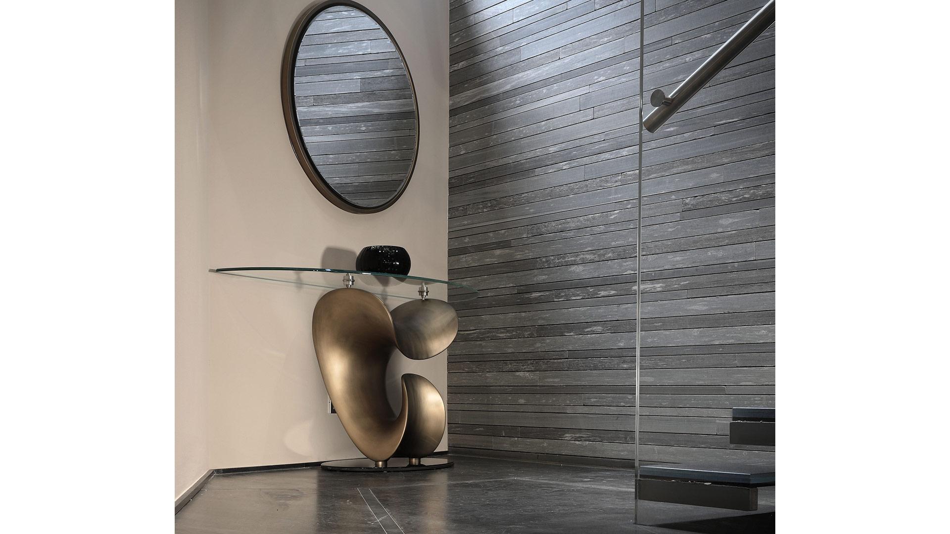 PARENTESIS Demilune glass console table