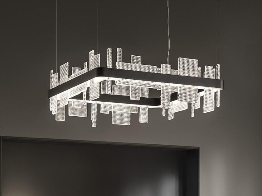 RIBBON S80 LED pendant lamp in metal and glass