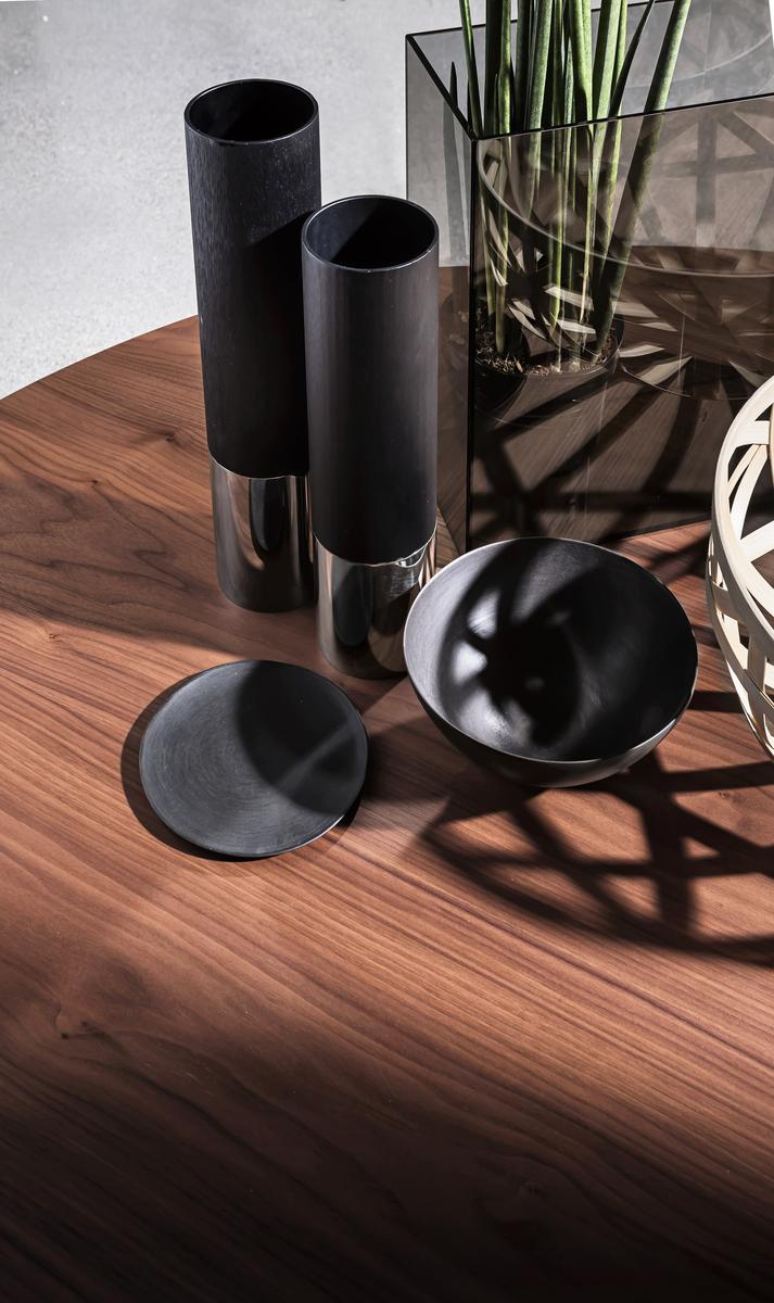 FLÛTE WOOD Round wooden dining table