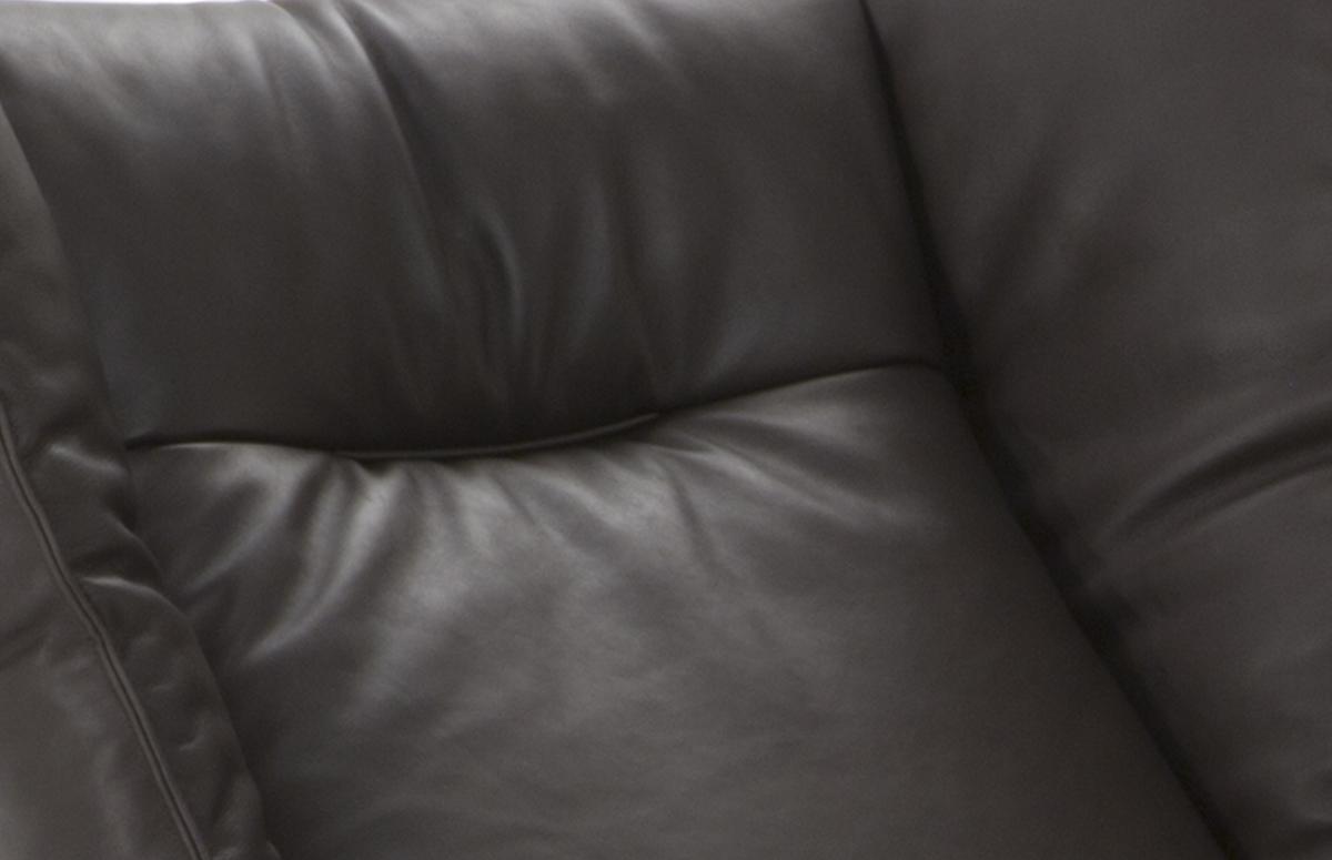 TULIP Recliner leather armchair with footstool