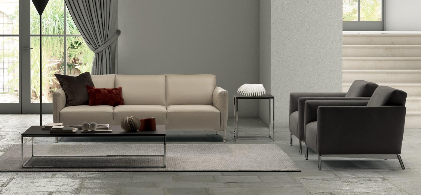 TRATTO 3 seater leather sofa