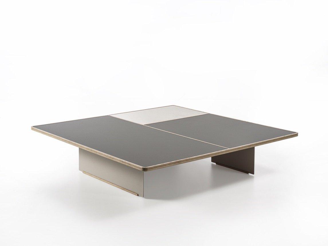 MIES Square wood and glass coffee table
