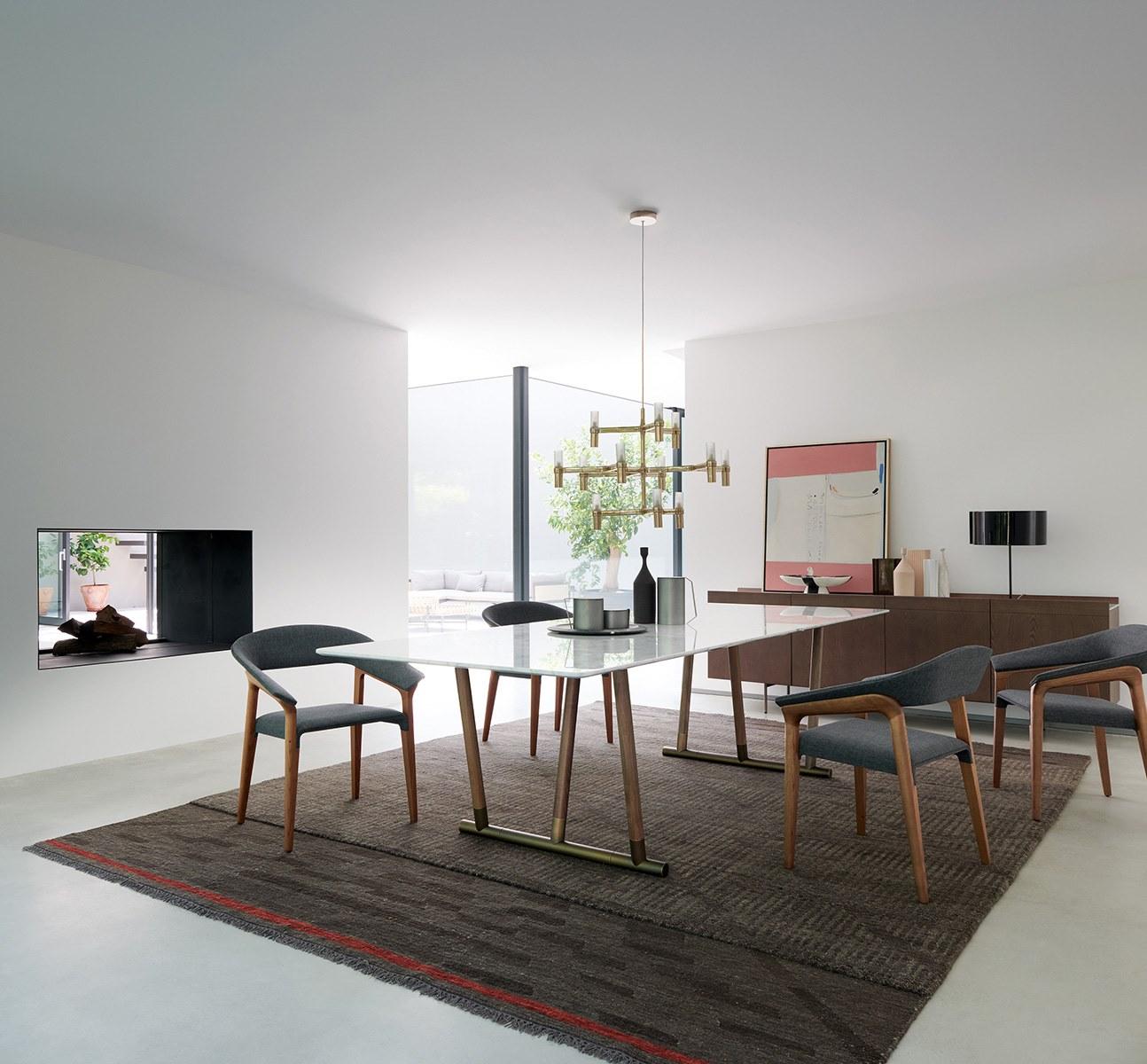PIPE Rectangular porcelain stoneware table