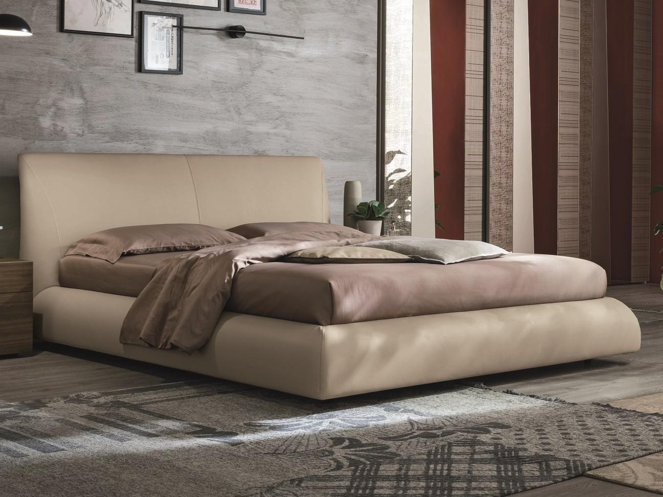 EROS Upholstered leather double bed