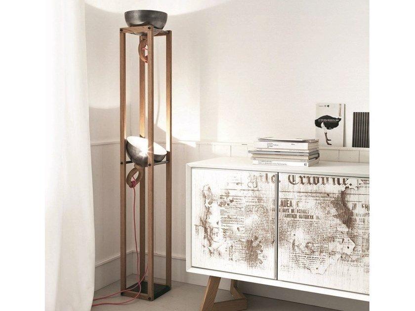 LH24 Direct-indirect light wooden floor lamp