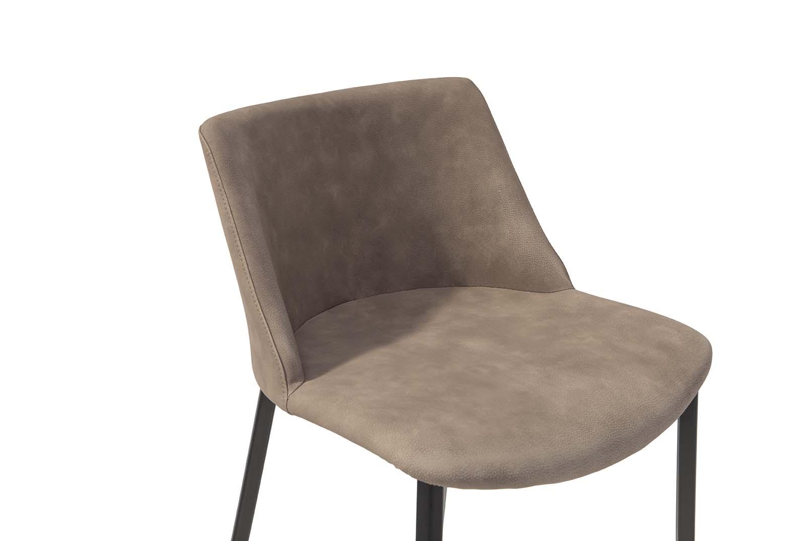 AGATA Leather stool with footrest