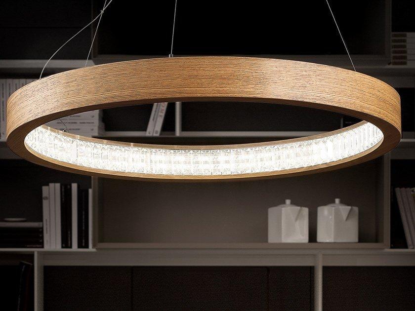 LIBE ROUND S140 LED wooden pendant lamp