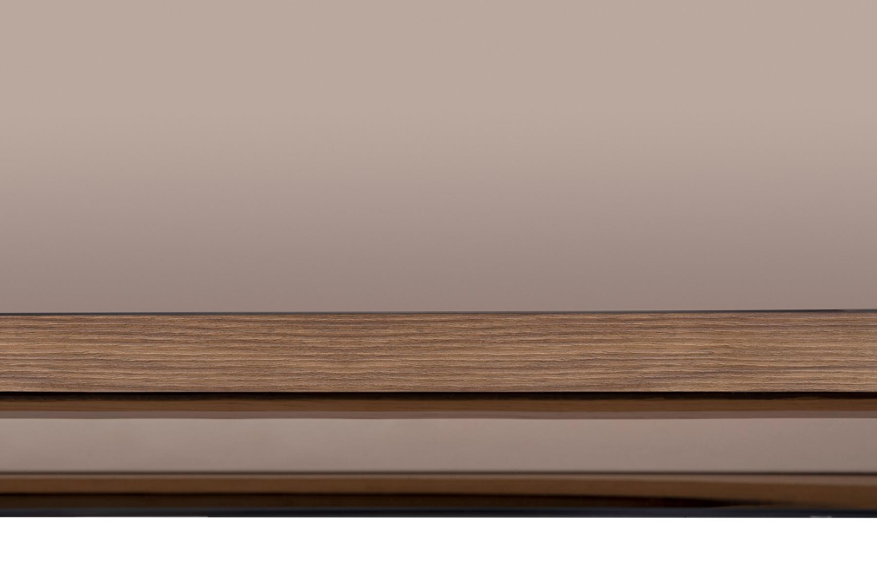 MAXXI Square wall mirror with walnut frame