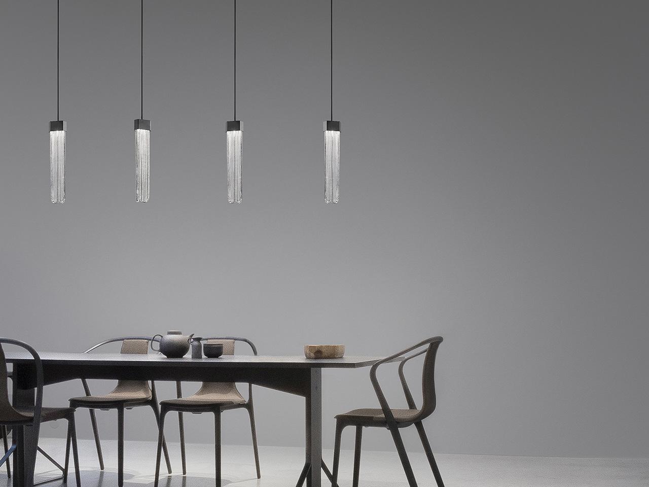 BLAKE S1 Suspension lamp with LED in metal and glass