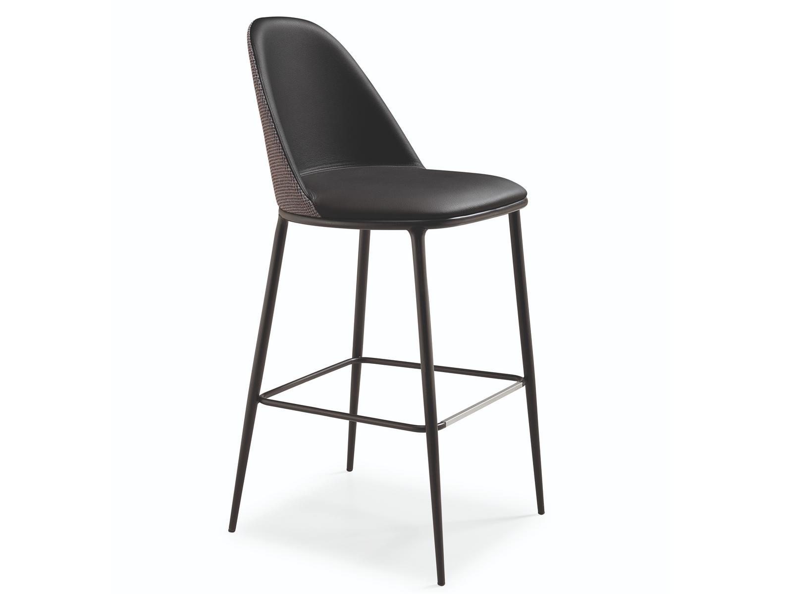 LEA H75 Leather barstool with back