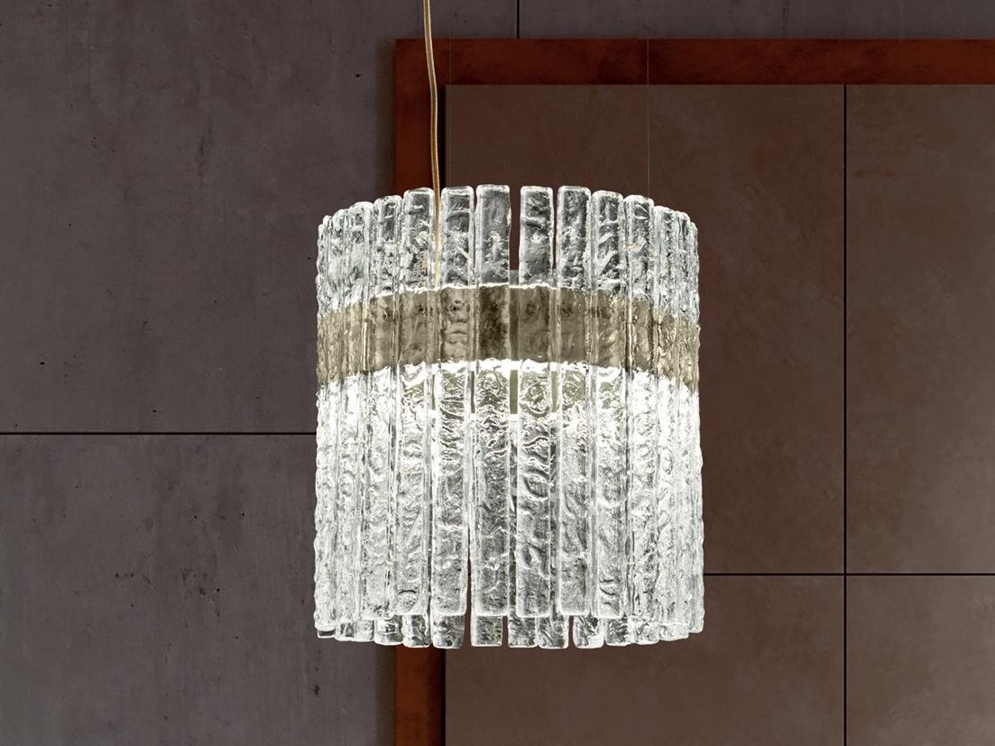 VEGAS S RD 40 LED glass pendant lamp with dimmer