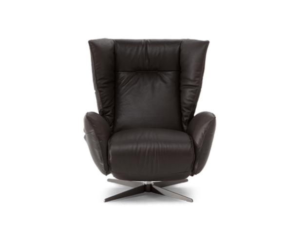 TULIP Recliner leather armchair with footstool