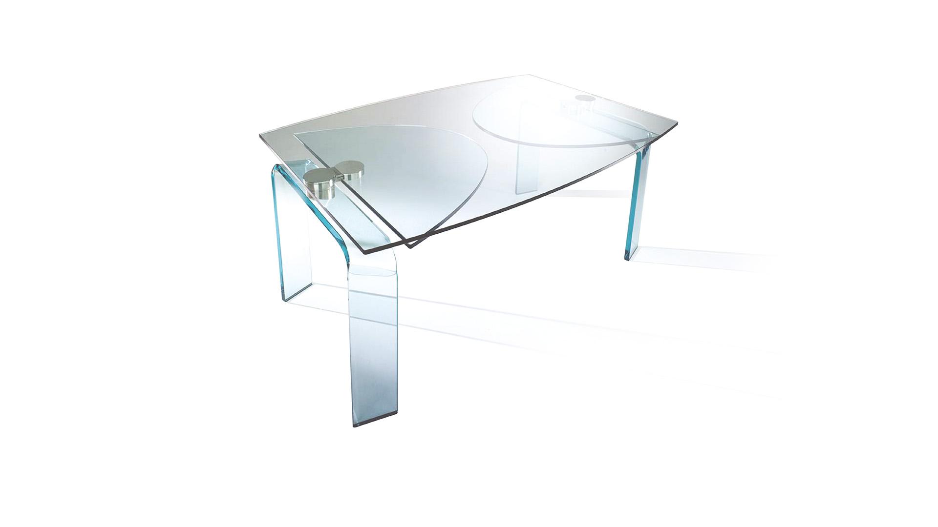 POLICLETO Oval glass dining table