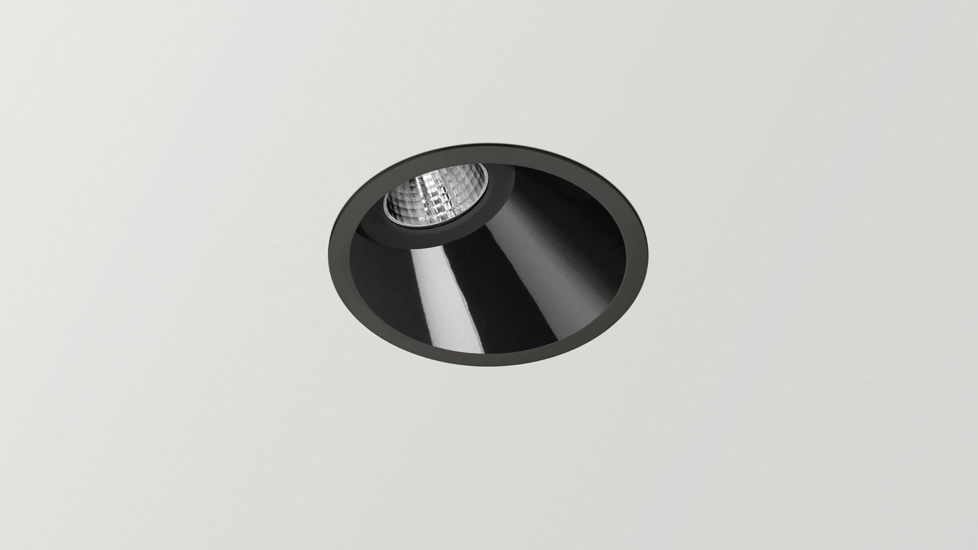 SHOT LIGHT M ASYMMETRIC LED round recessed aluminium spotlight