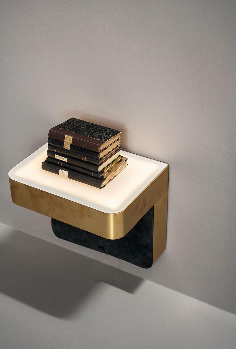 SUNSET Wall-mounted bedside table with built-in lights