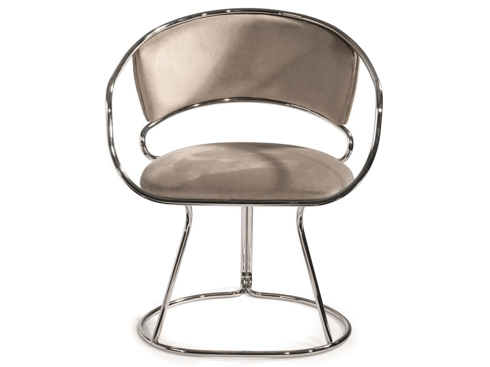 ELEANOR Upholstered metal easy chair with armrests