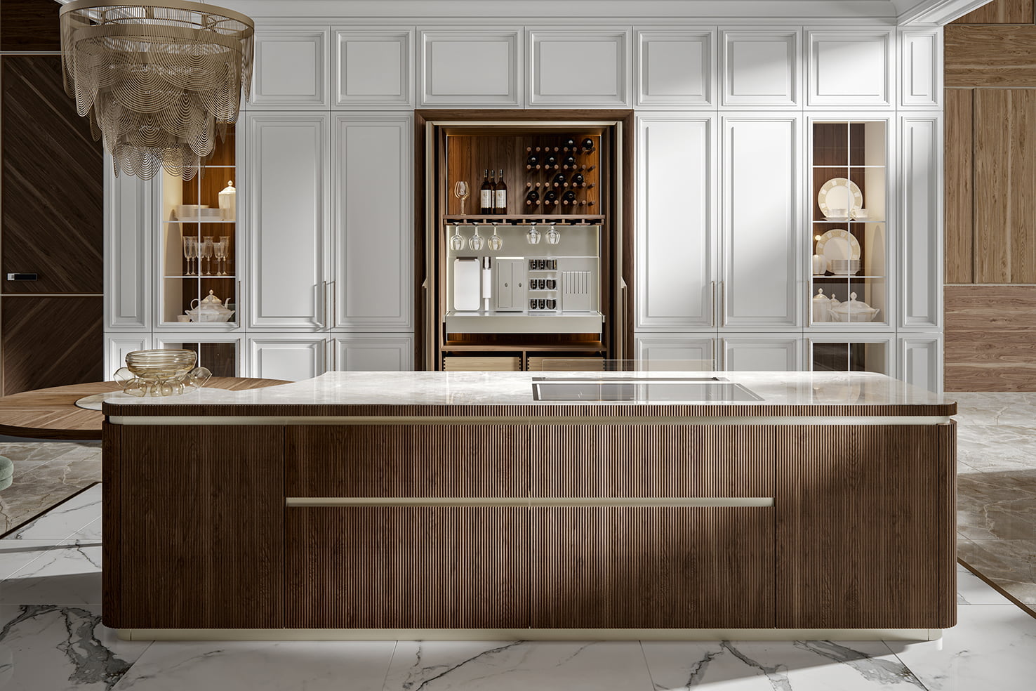 Lacquered kitchen without handles Old Line Glamour