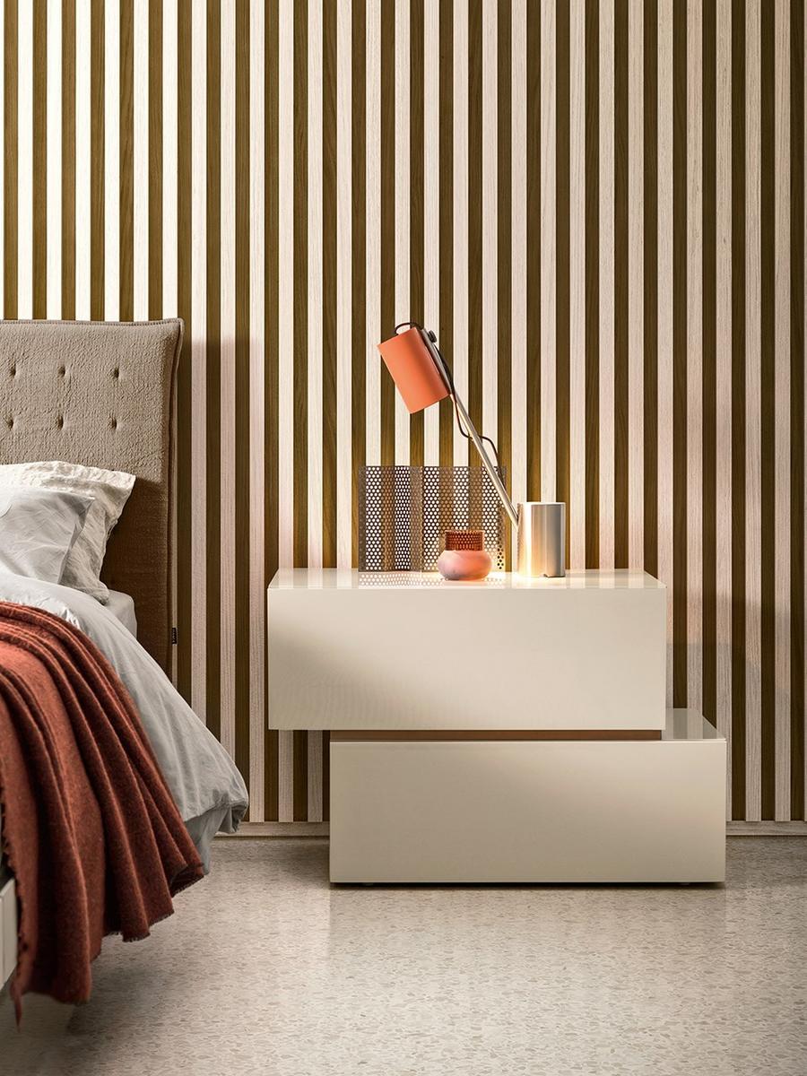 PEOPLE Rectangular wooden bedside table