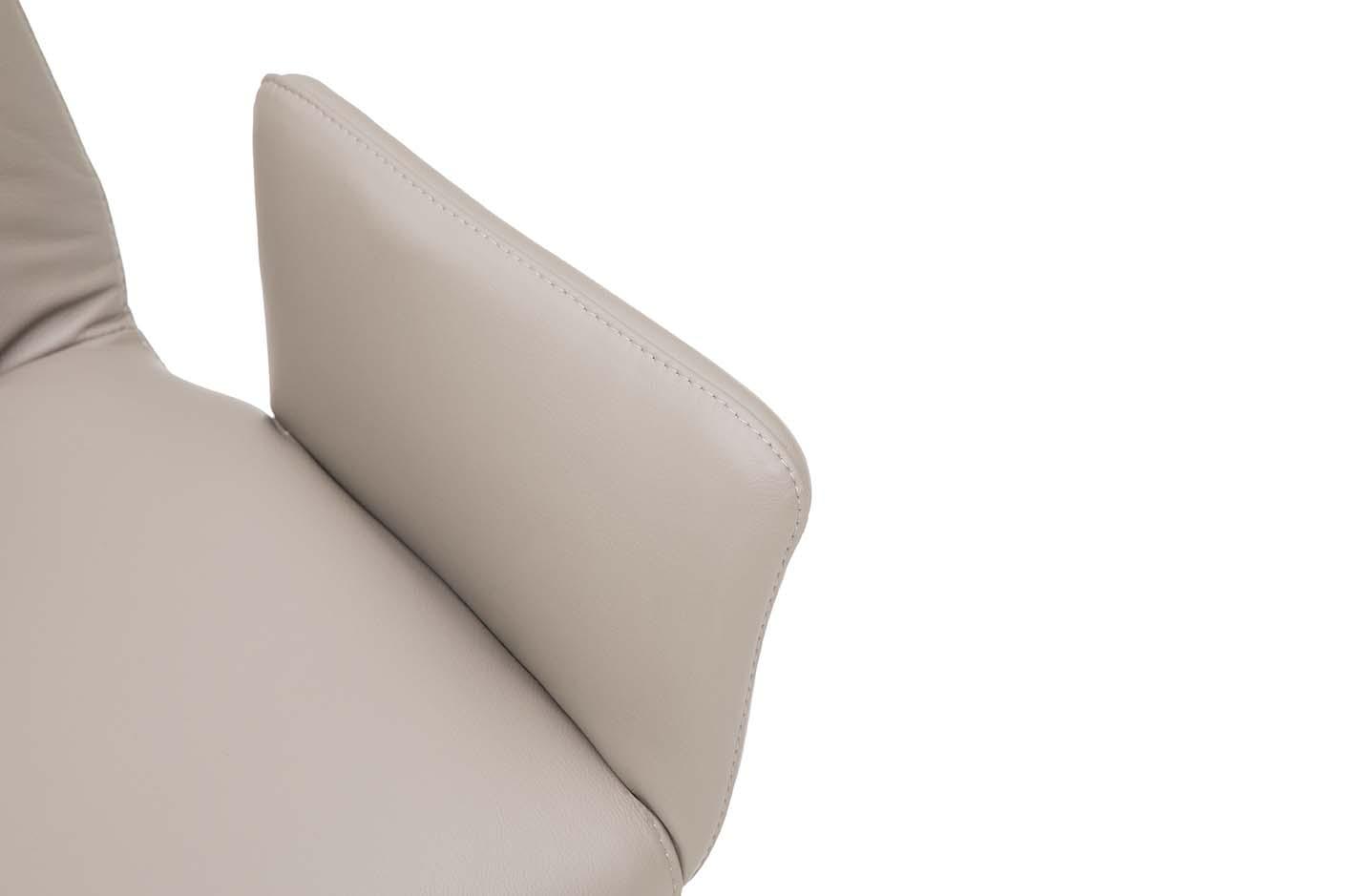 ALEXIA Upholstered leather chair with armrests