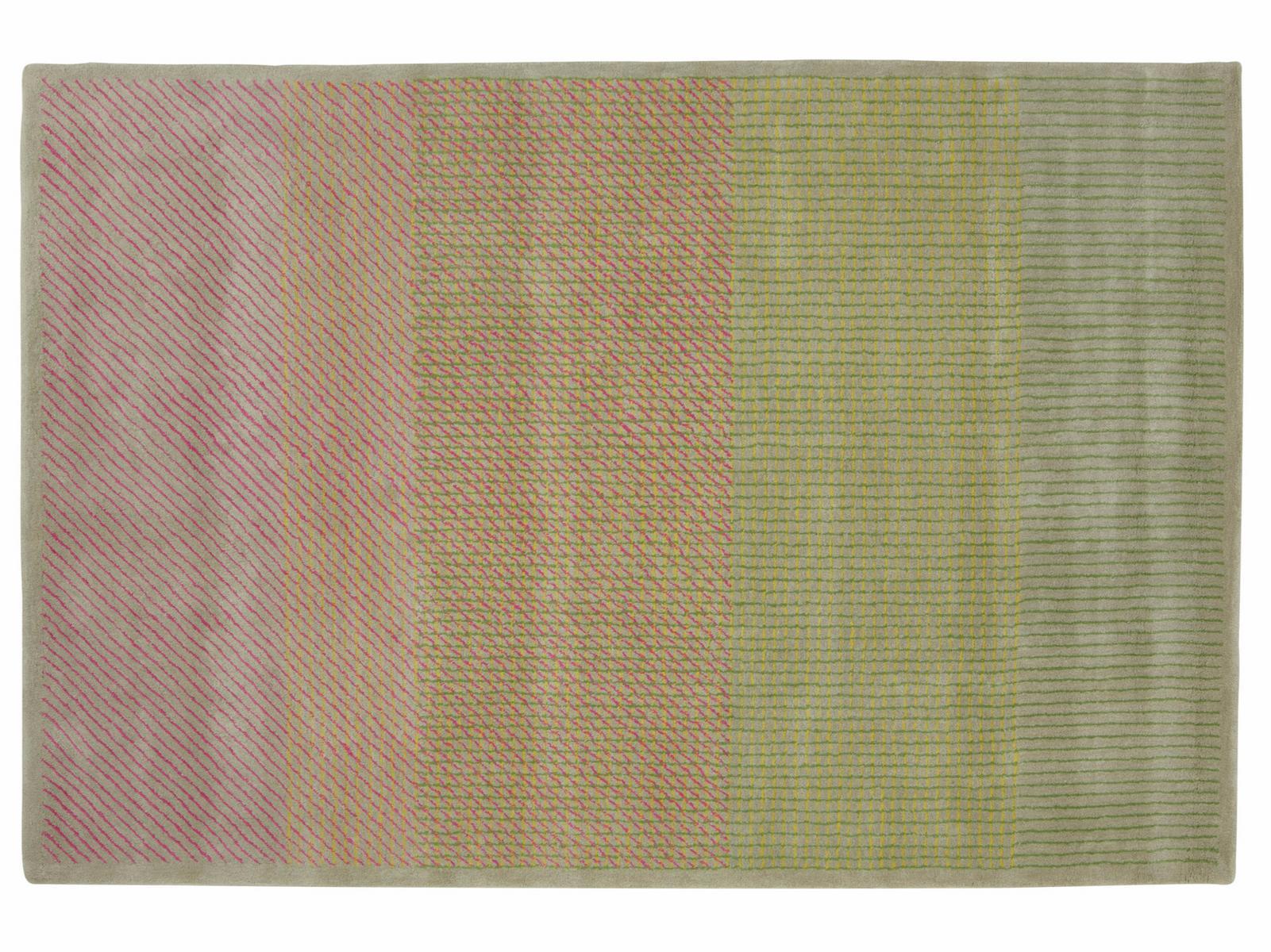 TRAMAGE Rectangular striped wool rug