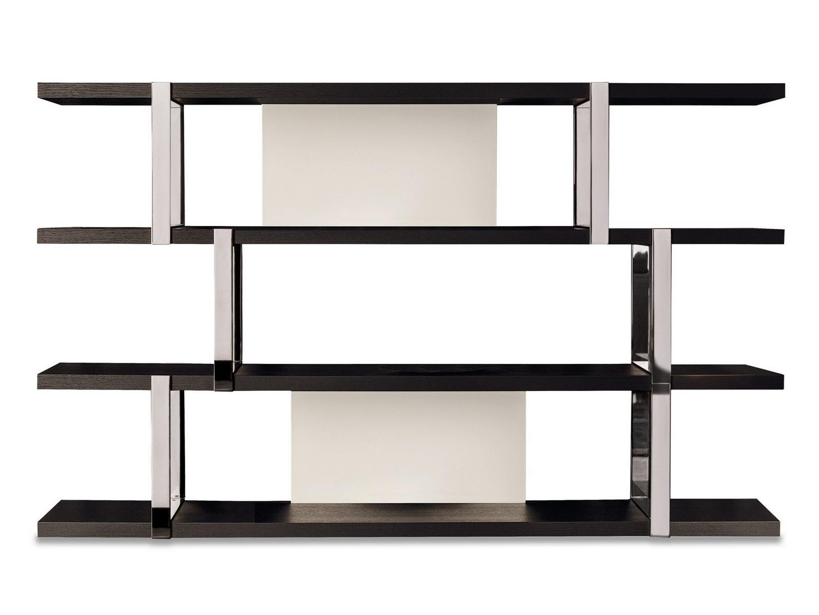 DALTON CHROME Open wooden bookcase