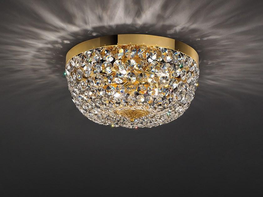 IMPERO & DECO VE 846 Incandescent brass ceiling lamp with crystals