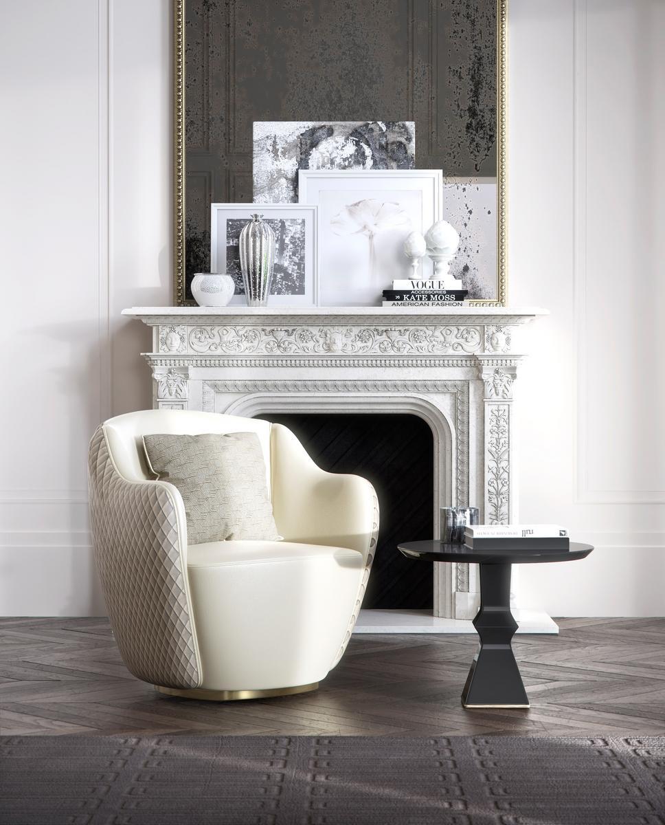 AUDREY S Upholstered fabric armchair with armrests