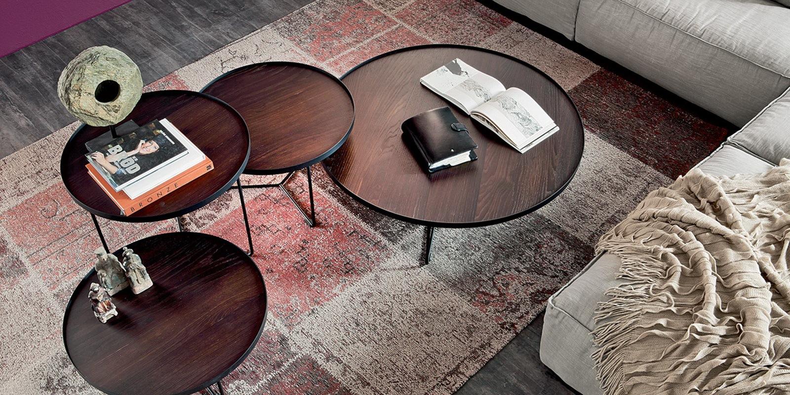 BILLY WOOD Round veneer coffee table