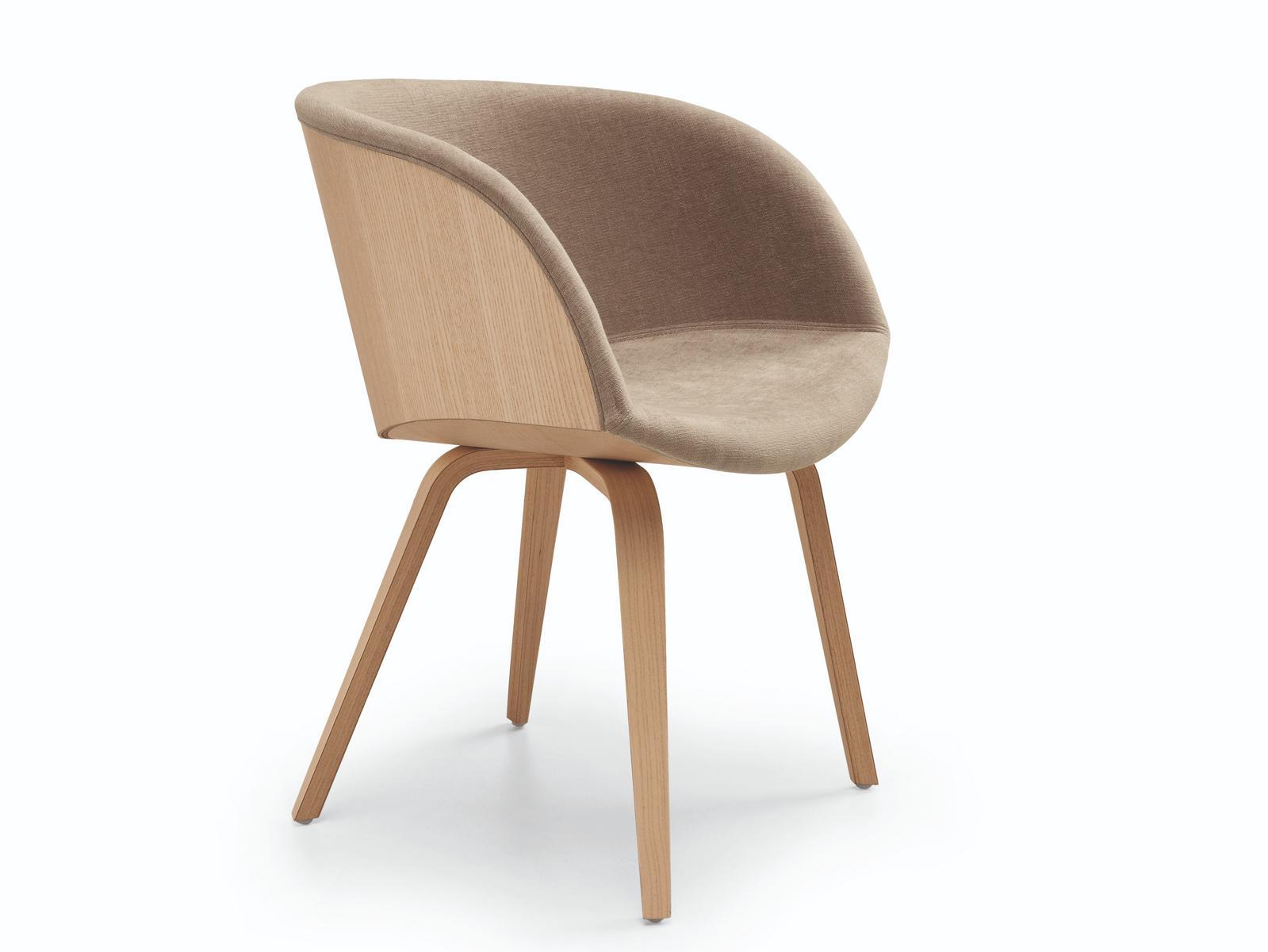 DANNY P Fabric chair with armrests