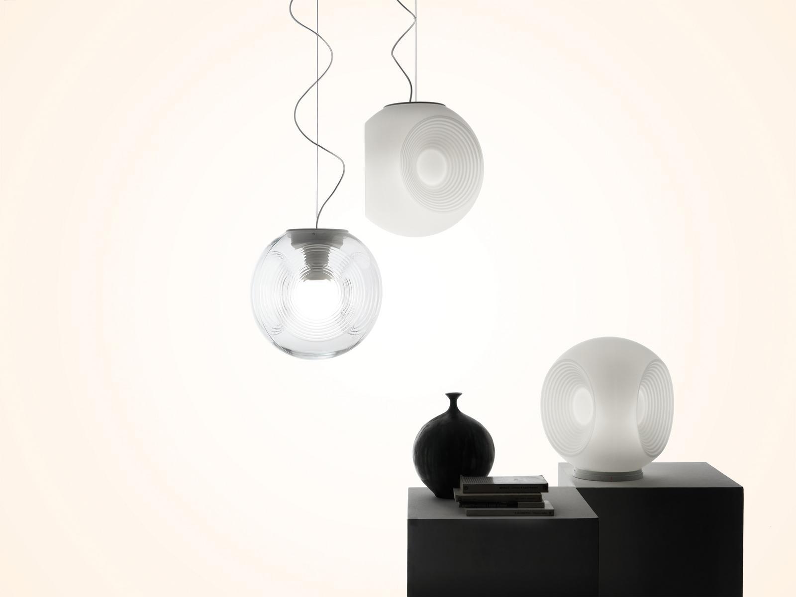 EYES Fluorescent blown glass table lamp