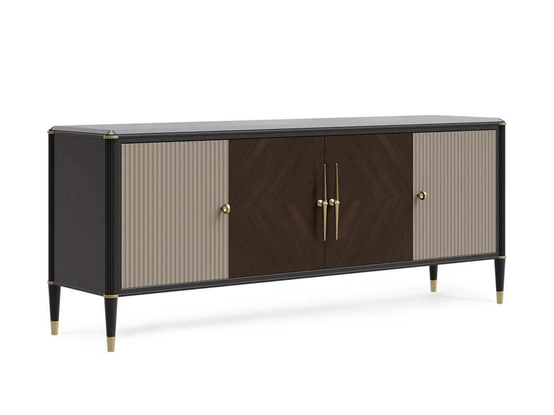 PR.515.2 Sideboard in linden and walnut with hinged doors