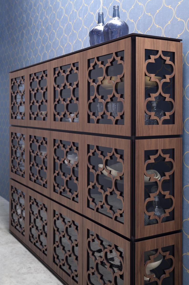 MARRAKESH Wood and glass highboard