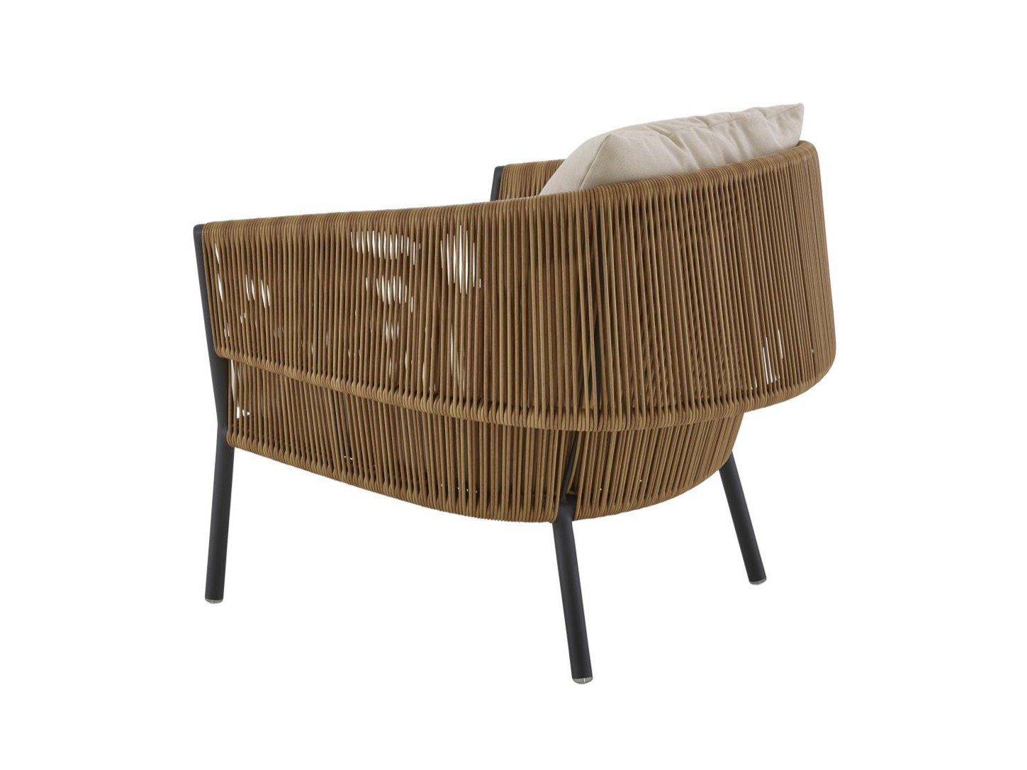 LABEL Garden rattan easy chair with integrated cushion