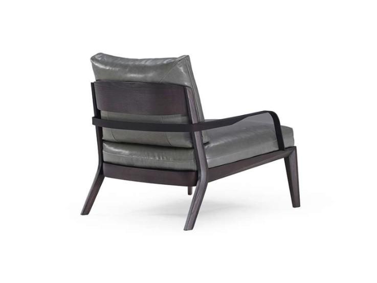 VIAGGIO Leather easy chair with armrests