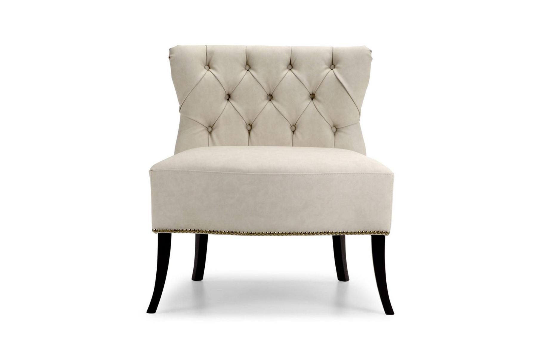 MORK Chesterfield style upholstered leather armchair