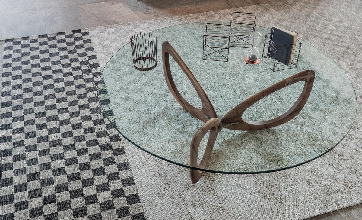 HELIX Round glass coffee table