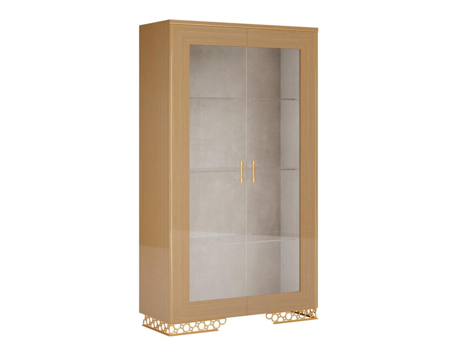 JENNY Wood and glass display cabinet with integrated lighting