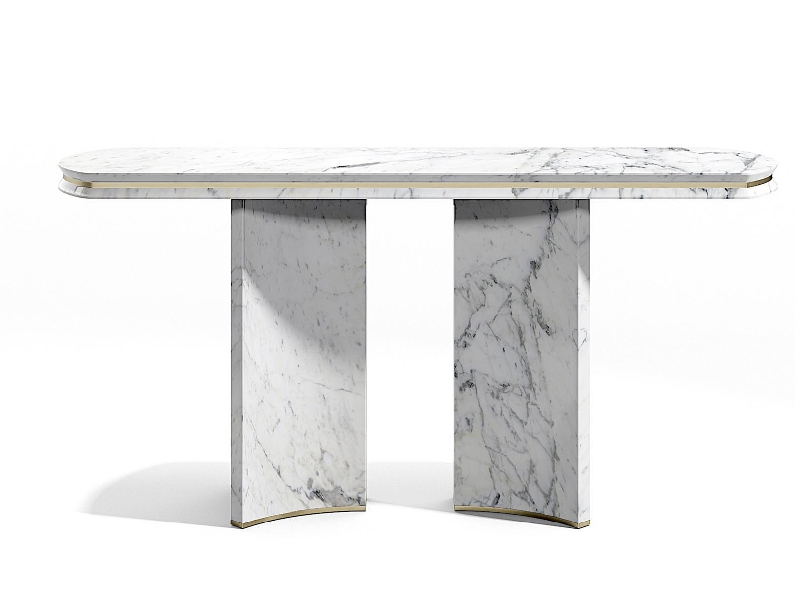 ERCOLE Rectangular marble console table