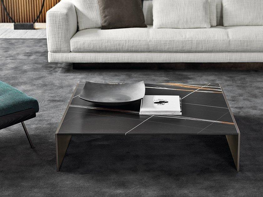 LINHA Low square marble coffee table