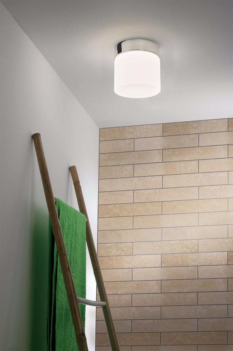 SABINA Glass and steel ceiling light with dimmer