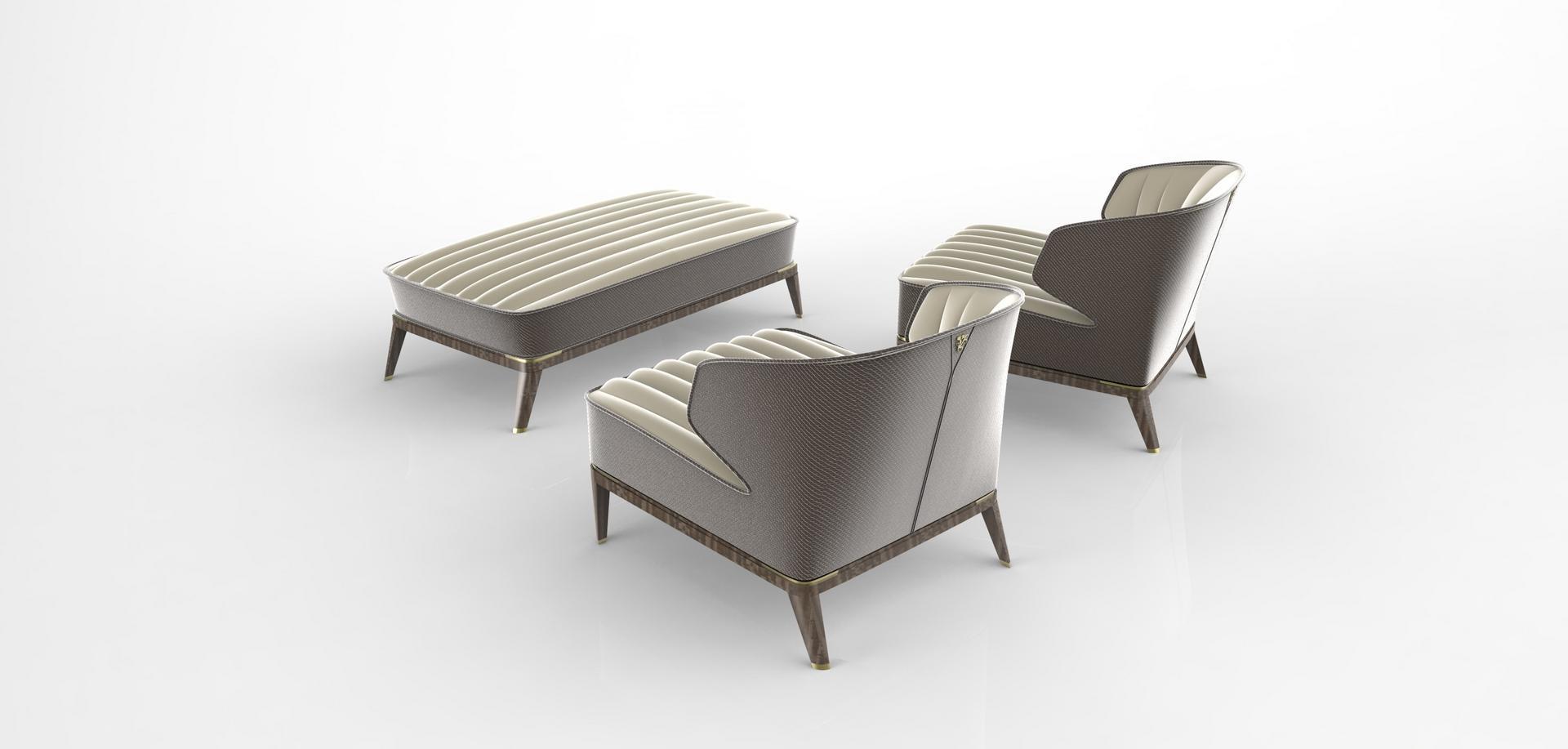 BLONDIE Upholstered fabric armchair