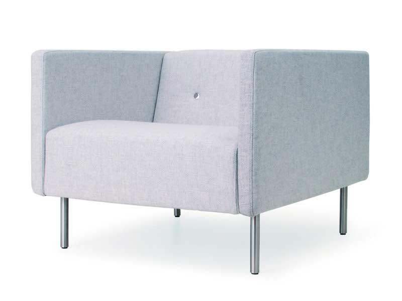 BOTTONI SLIM Upholstered armchair with armrests