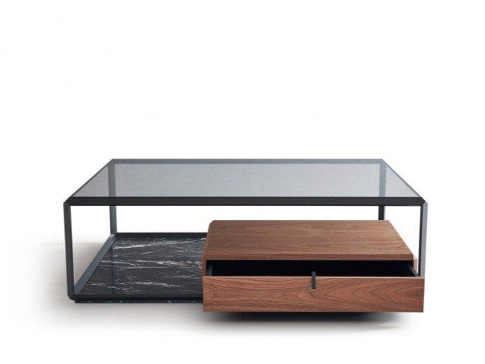TEOREMA Low coffee table with storage space