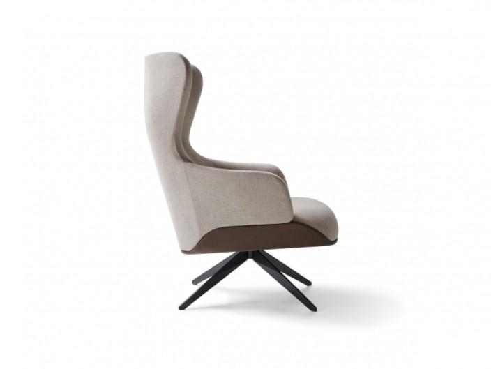 KENSINGTON Wing fabric armchair with armrests