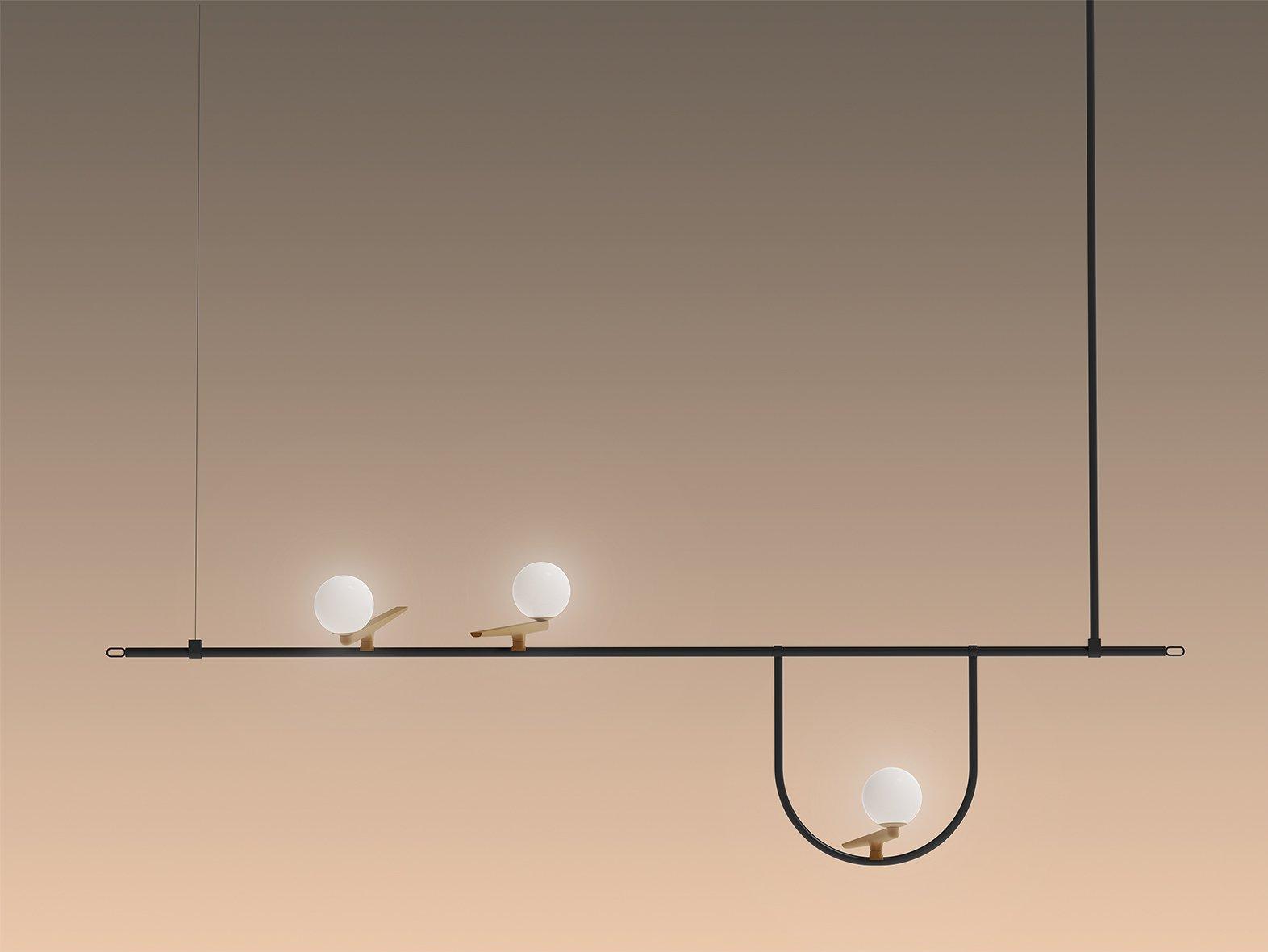 YANZI 1 LED direct light brass pendant lamp