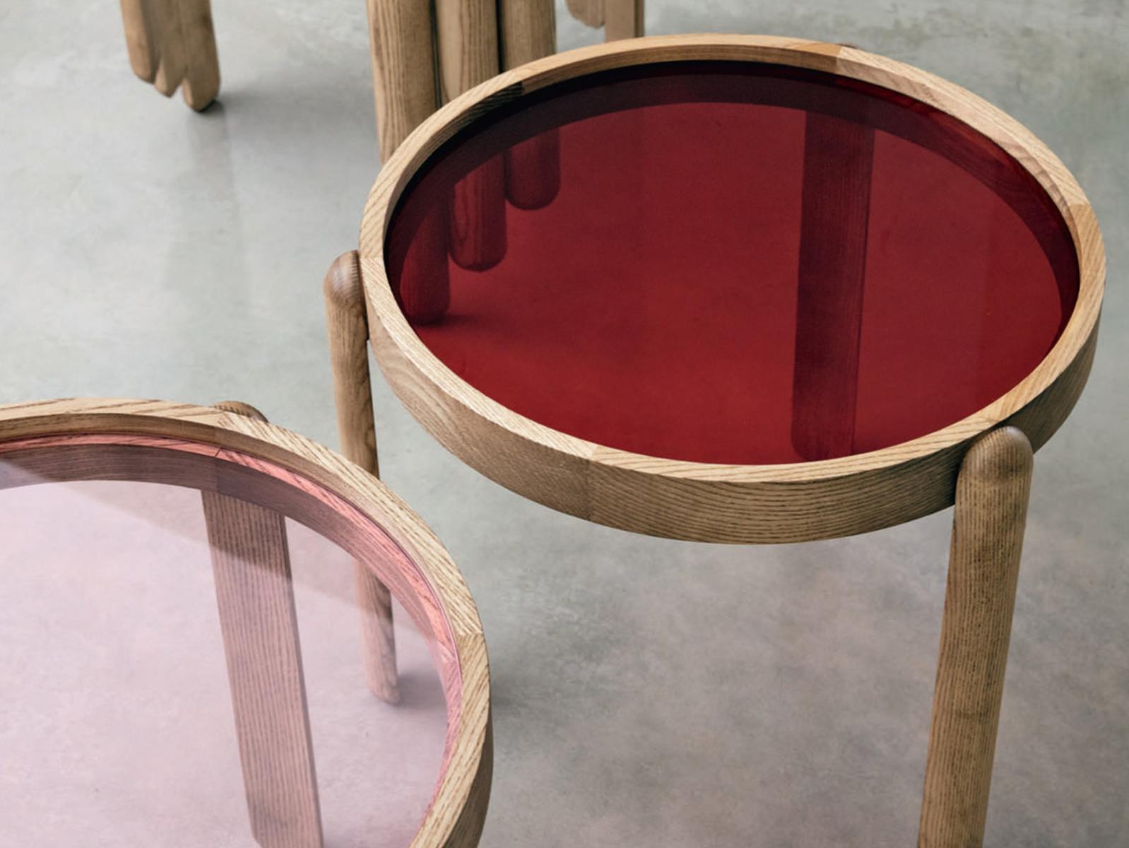 TRITTICO Stackable round ash coffee table