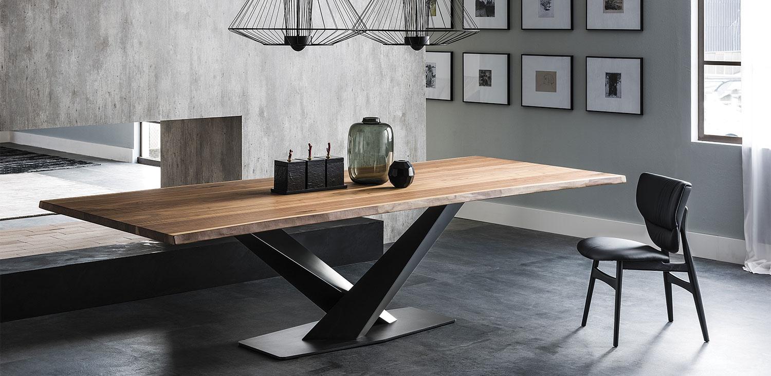 STRATOS WOOD Rectangular metal table