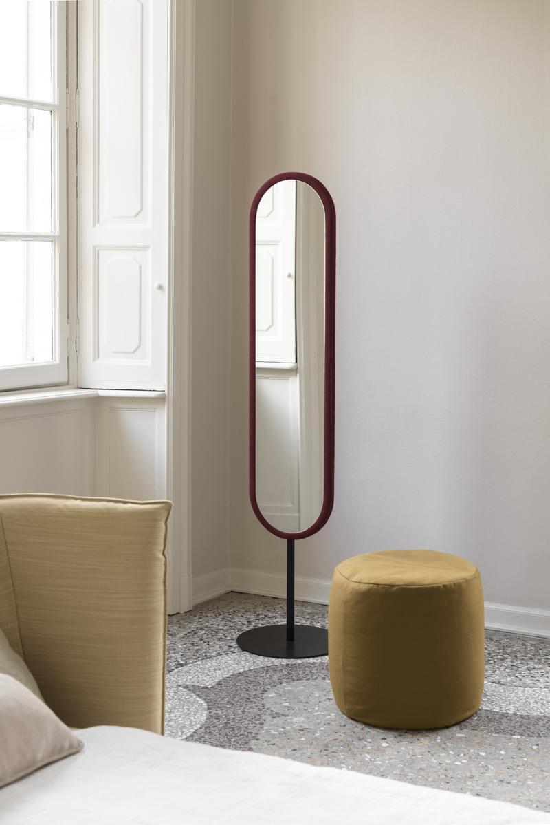 LAP Freestanding swivel oval wooden mirror