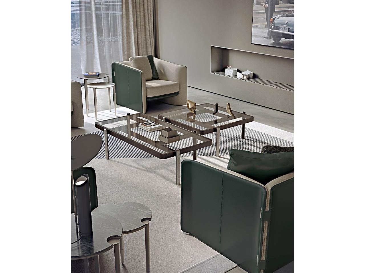 VISION Square glass coffee table